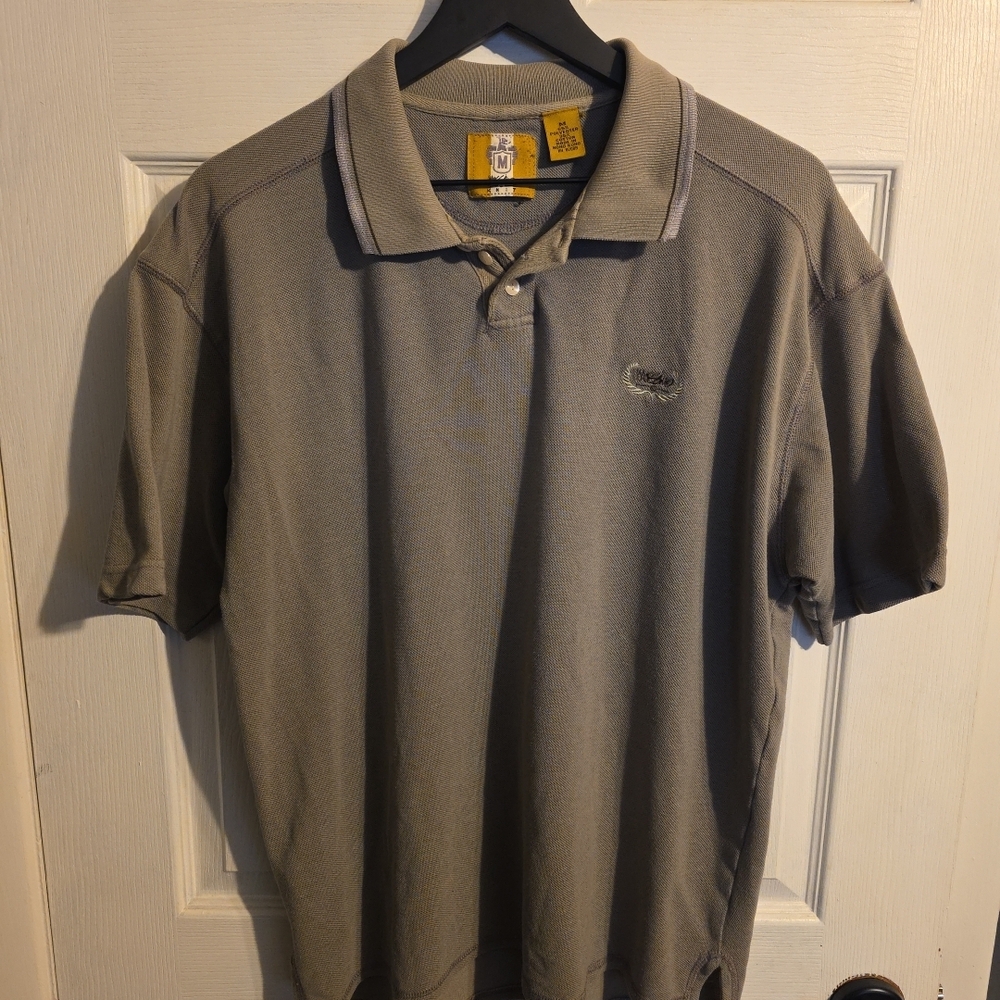 Vintage 90s Y2k Mossimo Knit Polo Gray Mens Shirt Medium